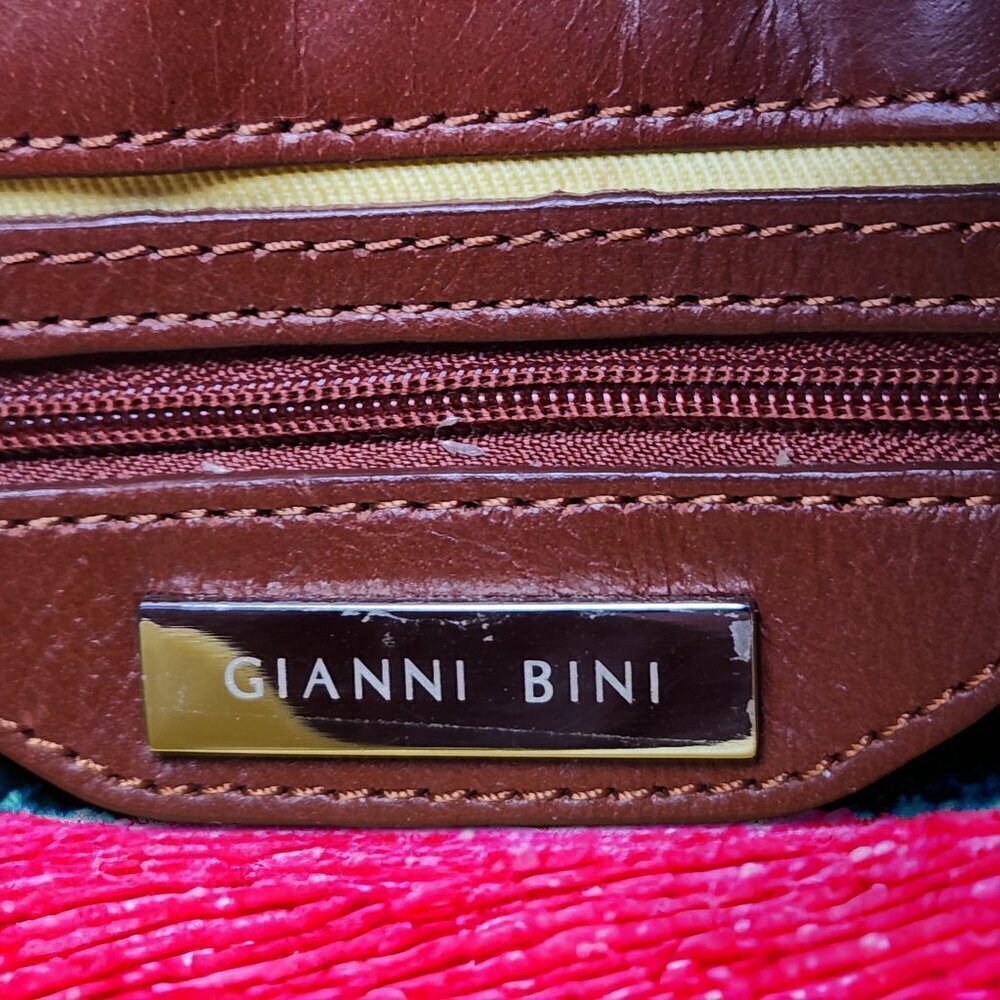 Gianni Bini Reddish Brown Faux Leather Hobo Shoulder Handbag Purse Tote Buckle - Picture 6 of 9